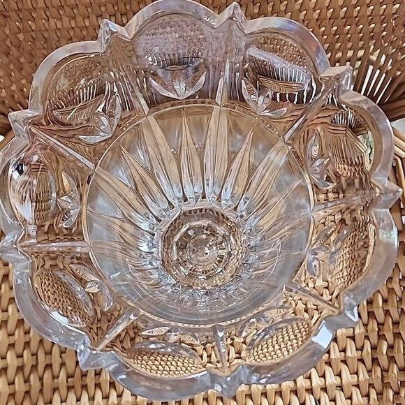 Stunning Block European Crystal 10" Tulip Garden Candleholder Vase Coquette - Picture 9 of 10